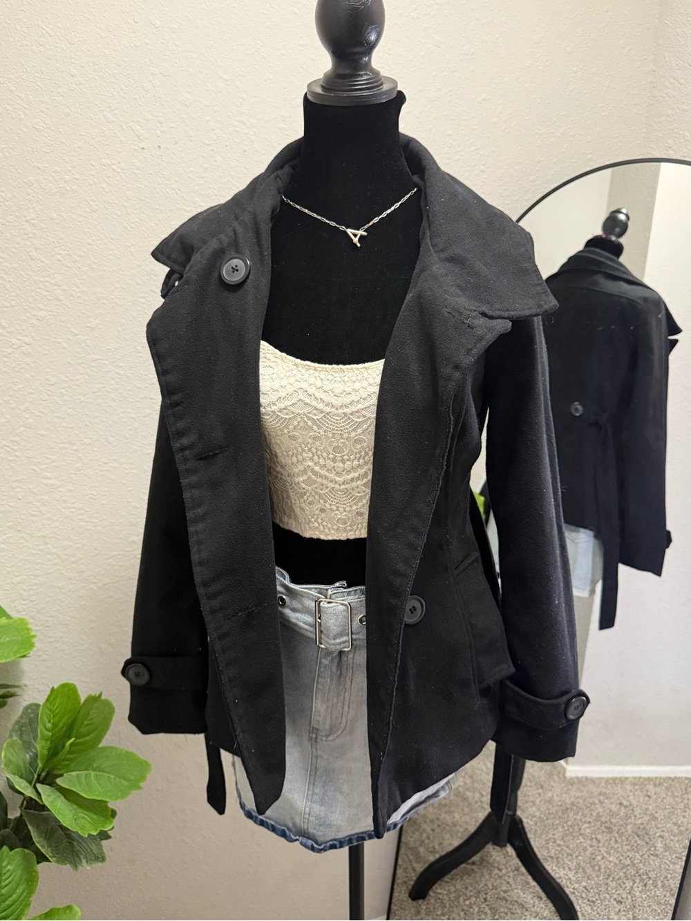 New Look Black Tailored Trench Coat